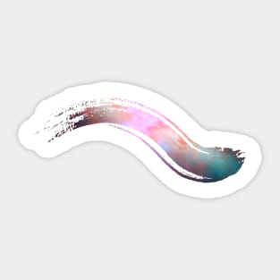 Paint brush stroke galaxy: dancing whoosh Sticker